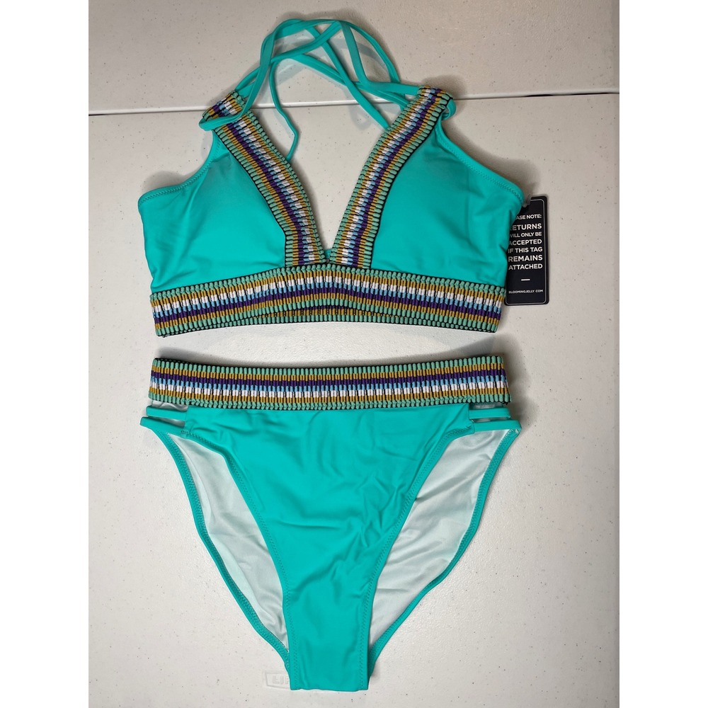 Blooming Jelly Womens High Waisted Bikini Set, M